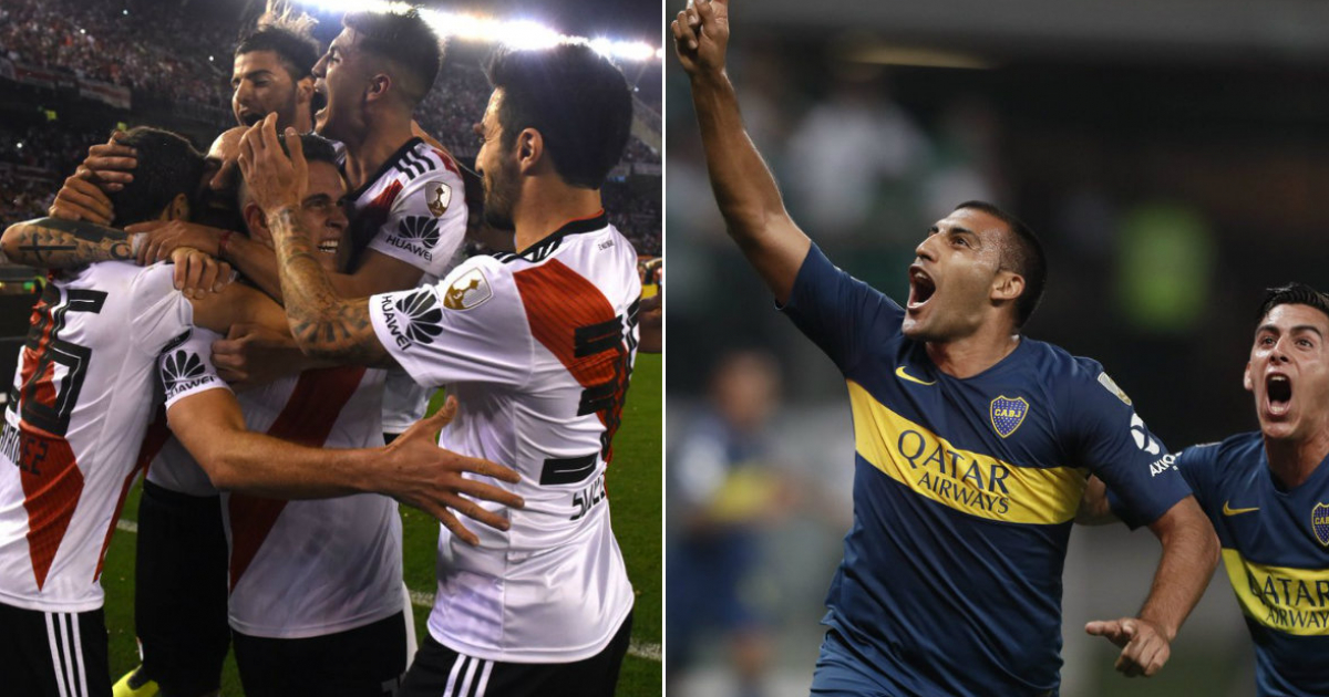 Jugadores de River y Boca Jrs. © River-Boca / Twitter