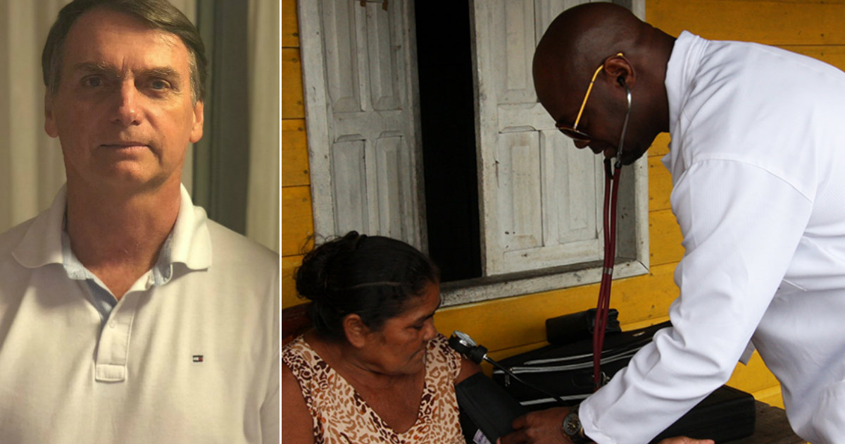 Jair Bolsonaro y un médico cubano del programa Mais Médicos, en Brasil. © Jair Bolsonaro / Twitter - OPS