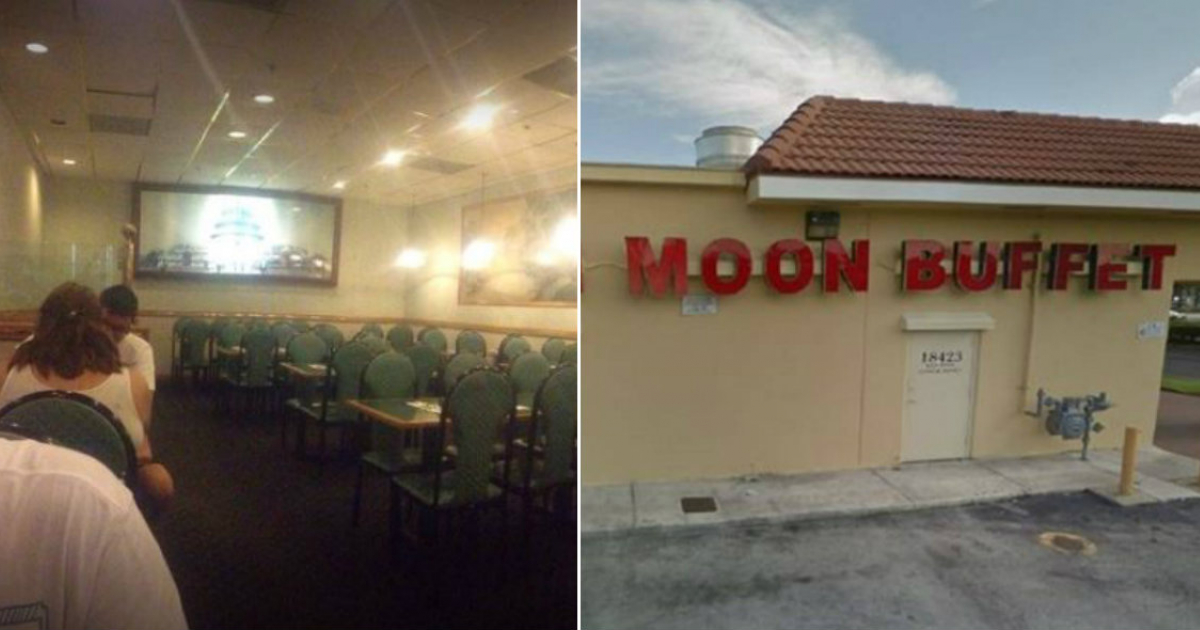 Interior del restaurante (i) y exterior del Mami Moon Buffet © Collage Facebook/YouTube-screenshot