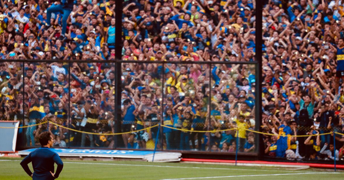 Los hinchas de Boca Juniors, en el juego de ida. © Twitter / Boca Juniors