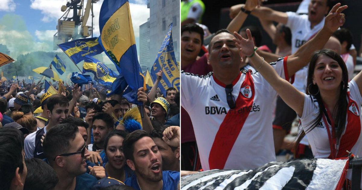 Fanáticos del Boca y el River. © Boca Juniors / River Plate / Twitter