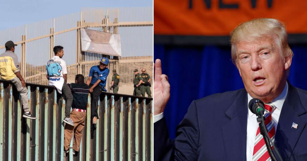 Migrantes centroamericanos y Donald Trump en sendas imágenes de archivo © Reuters / Wikipedia 