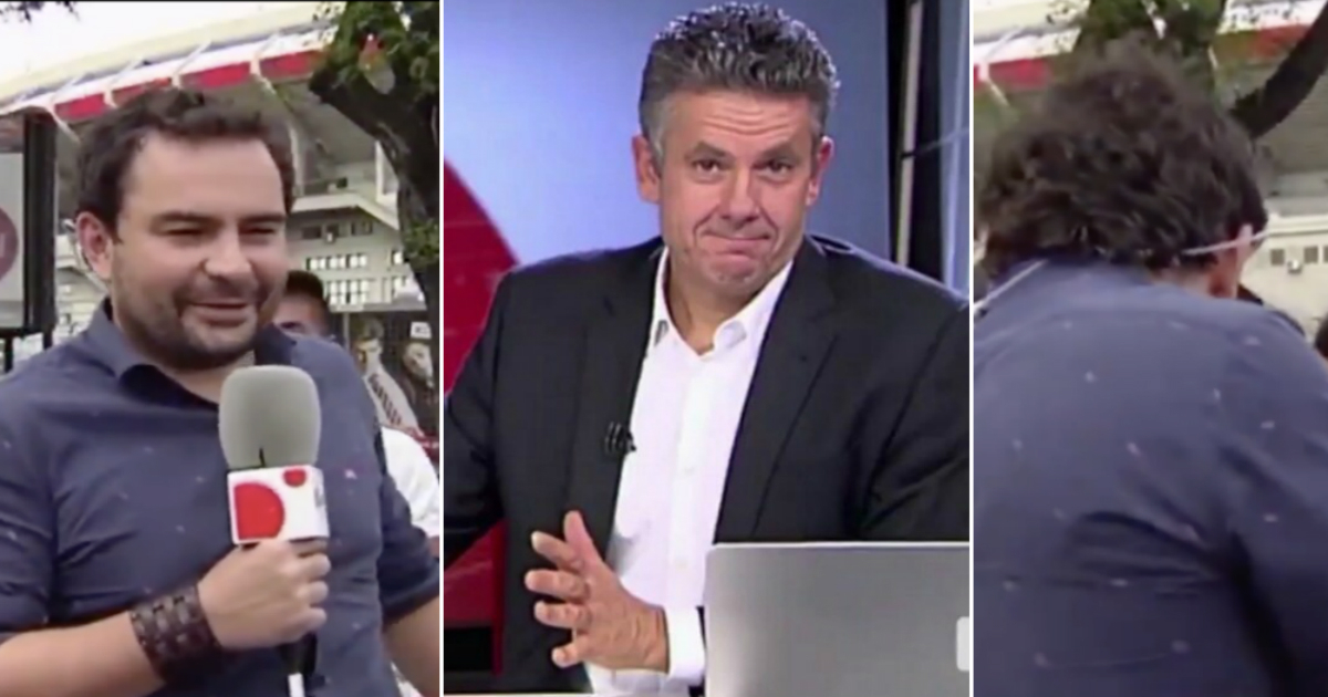 El reportero dejó atónito al presentador del noticiero español. © Twitter / La Guerra de los Medios