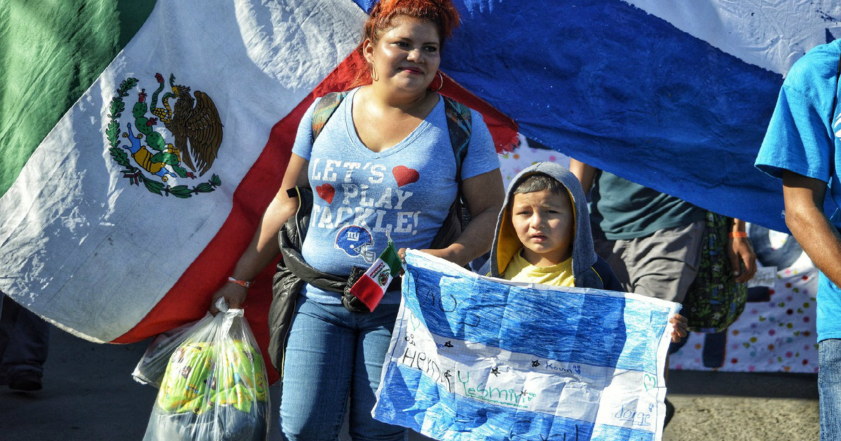 Miembros de la caravana migrante © Twitter/ Movimiento Migrante Mesoamericano
