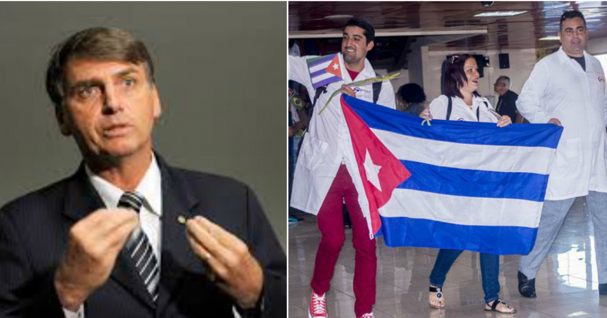 Jair Bolsonaro y médicos cubanos © Wikipedia