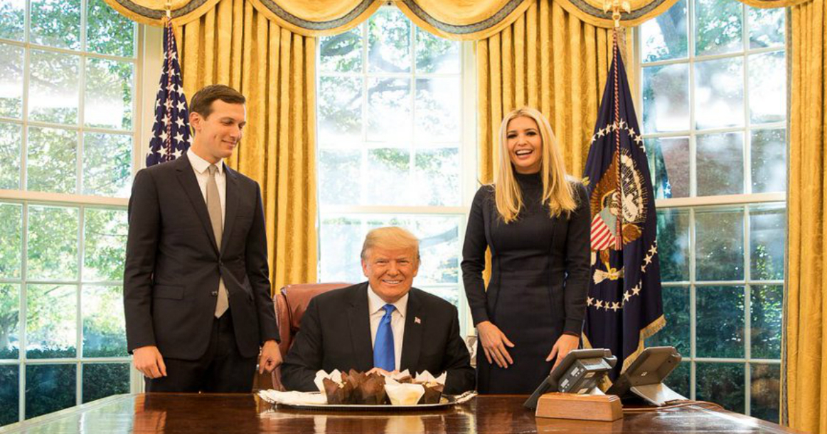 Jared Kushner, junto a Donald Trump e Ivanka Trump en la Casa Blanca © Twitter / Ivanka Trump