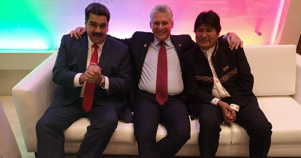 Maduro, Díaz-Canel y Evo Morales, en México. © Díaz-Canel / Twitter