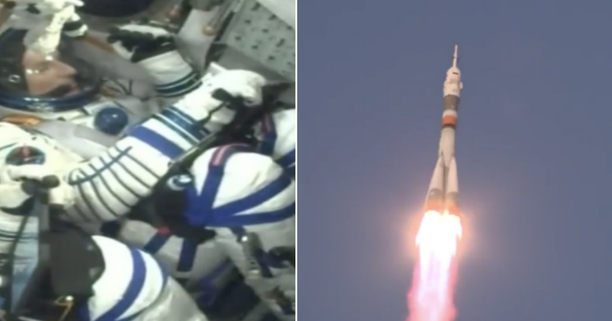 El Soyuz MS-11 despegó este lunes desde Kazajstán. © YouTube / RT