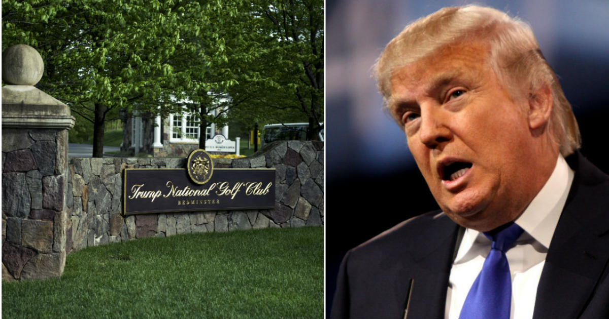 Club de Golf de Trump en New Jersey (i) y Donald Trump (d) © Collage Wikimedia
