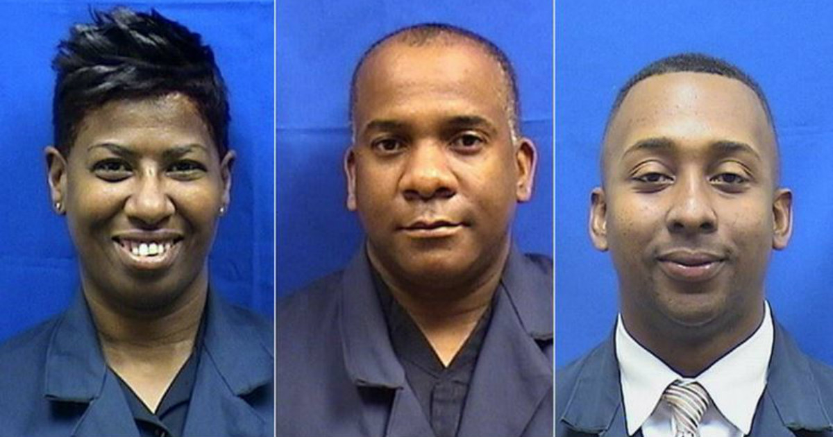 (De izquierda a derecha) Schonton Harris, James Archibald y Kelvin Harris © Departamento de Policía de Miami