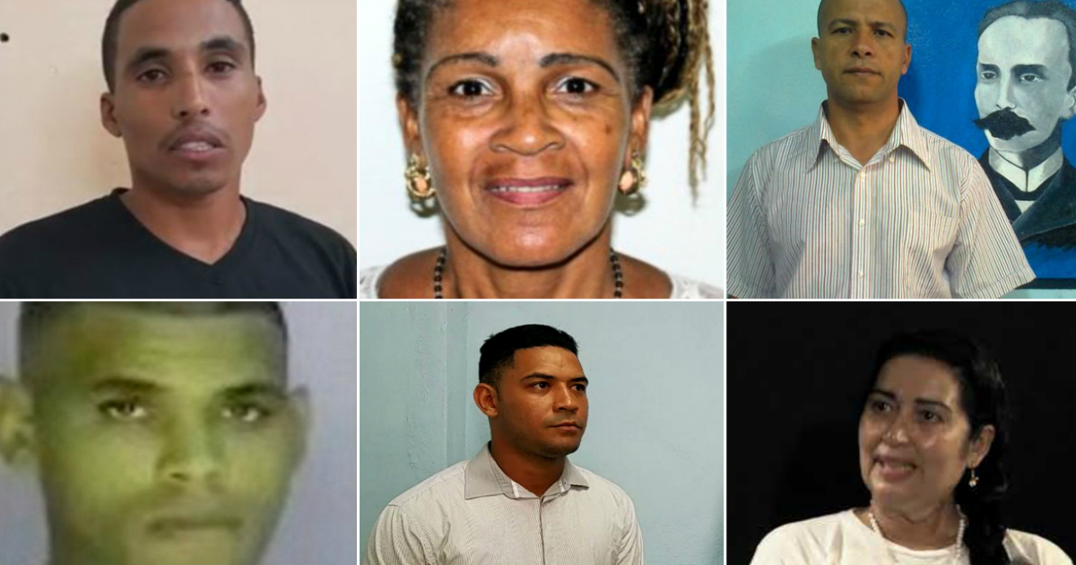 Solo 6 de los 142 presos políticos cubanos que están en cárceles de Cuba. © Twitter / Observatorio Cubano de Derechos Humanos