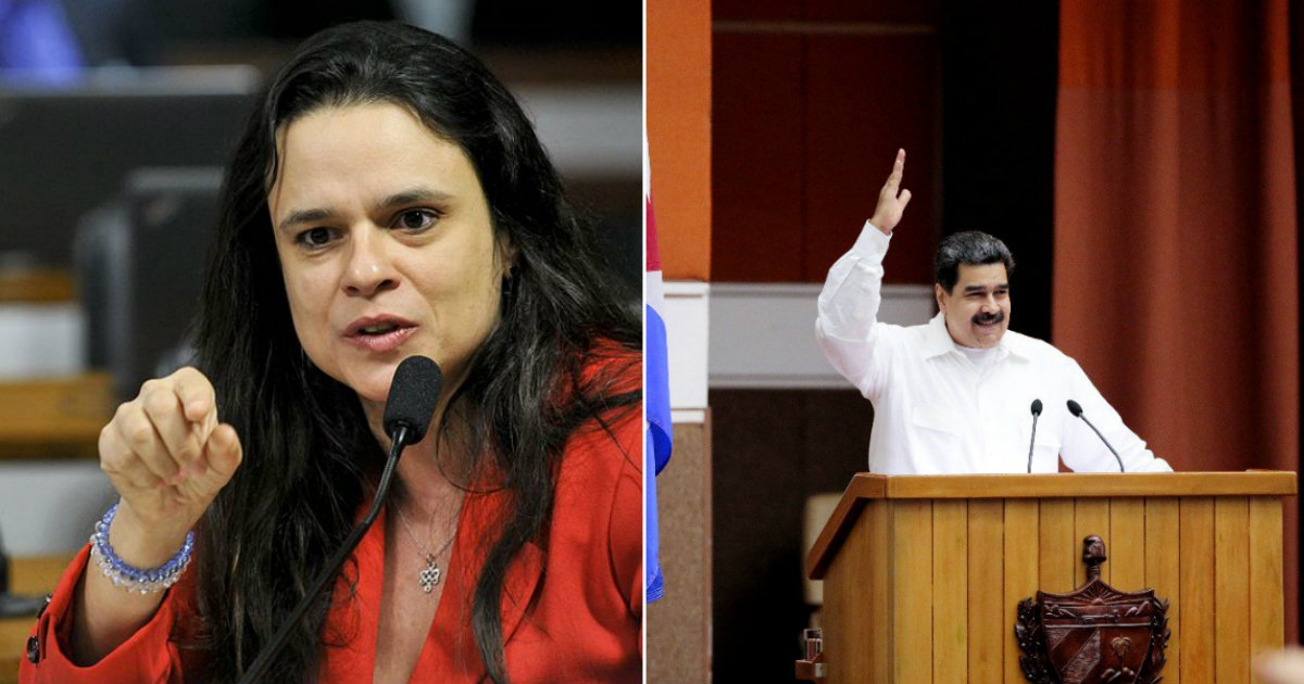 La diputada brasileña Janaína Paschoal y Maduro en sendas imágenes de archivo © Wikipedia / Twitter / @NicolasMaduro