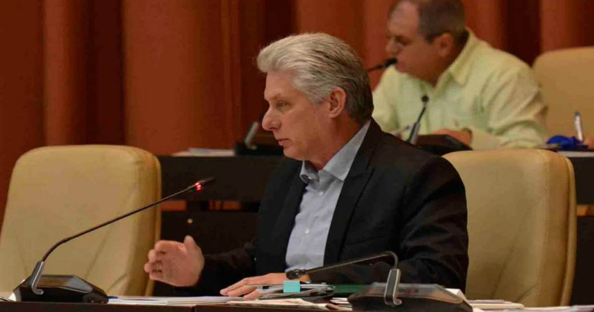 Díaz-Canel, en la Asamblea Nacional. © Twitter / Asamblea Nacional de Cuba
