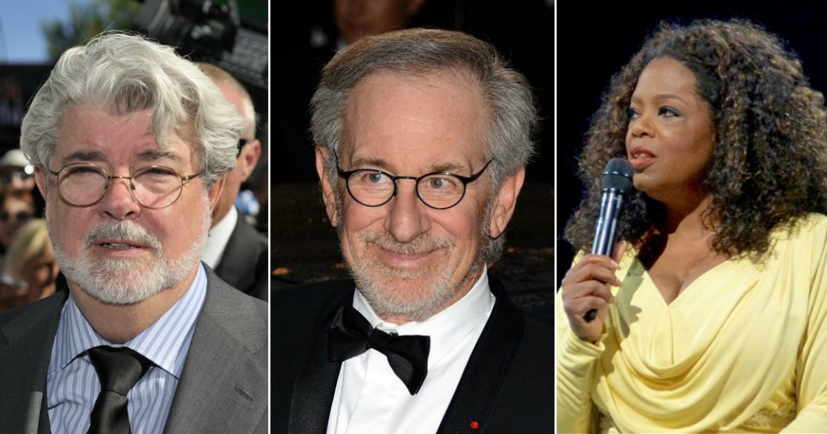 George Lucas, Steven Spielberg y Oprah Winfrey © Wikipedia