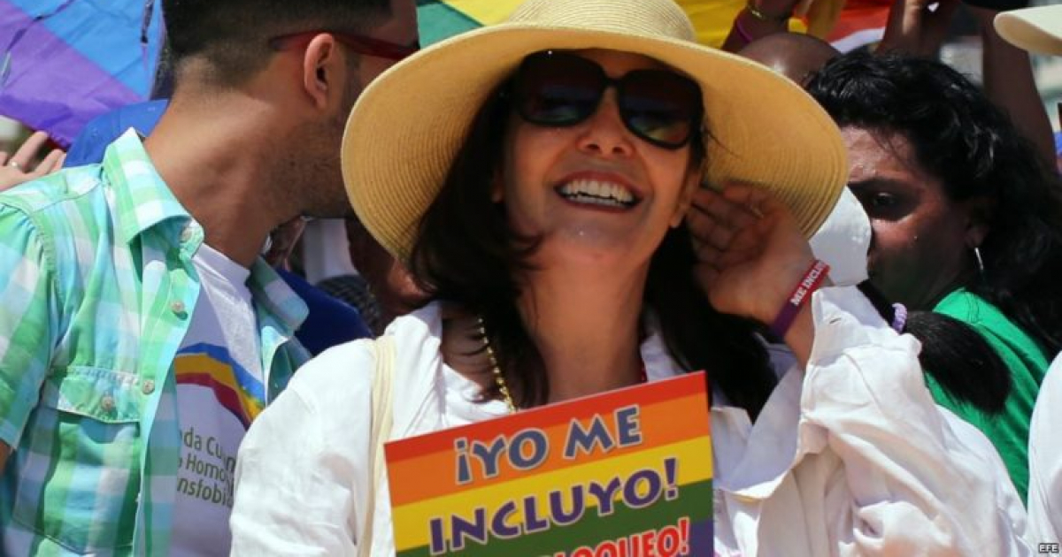 Mariela Castro durante una marcha contra la homofobia en Cuba, 2017 © web CENESEX