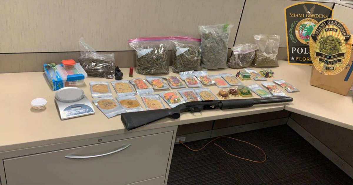 Dulces hechos de marihuana, incautados por la policía © Twitter/Miami Gardens Police Dept