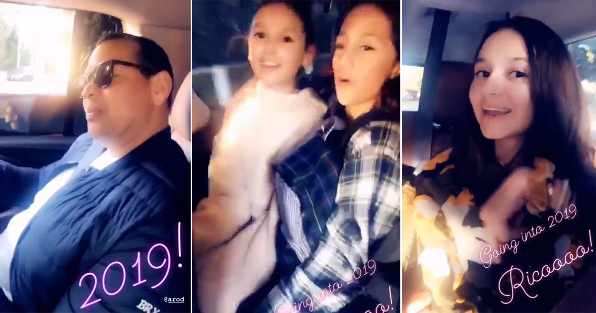 Alex Rodríguez y los hijos de Jennifer Lopez y Marc Anthony © Instagram / Jlo