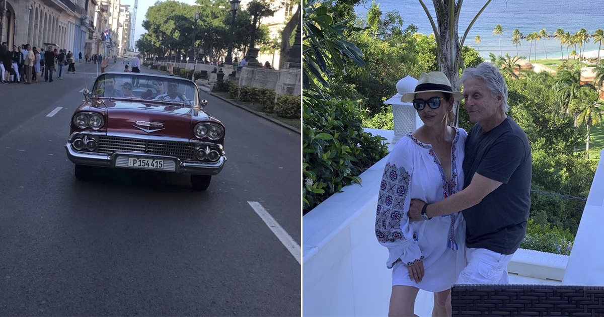 Catherine Zeta Jones y Michael Douglas en Cuba © Instagram / Catherine Zeta Jones