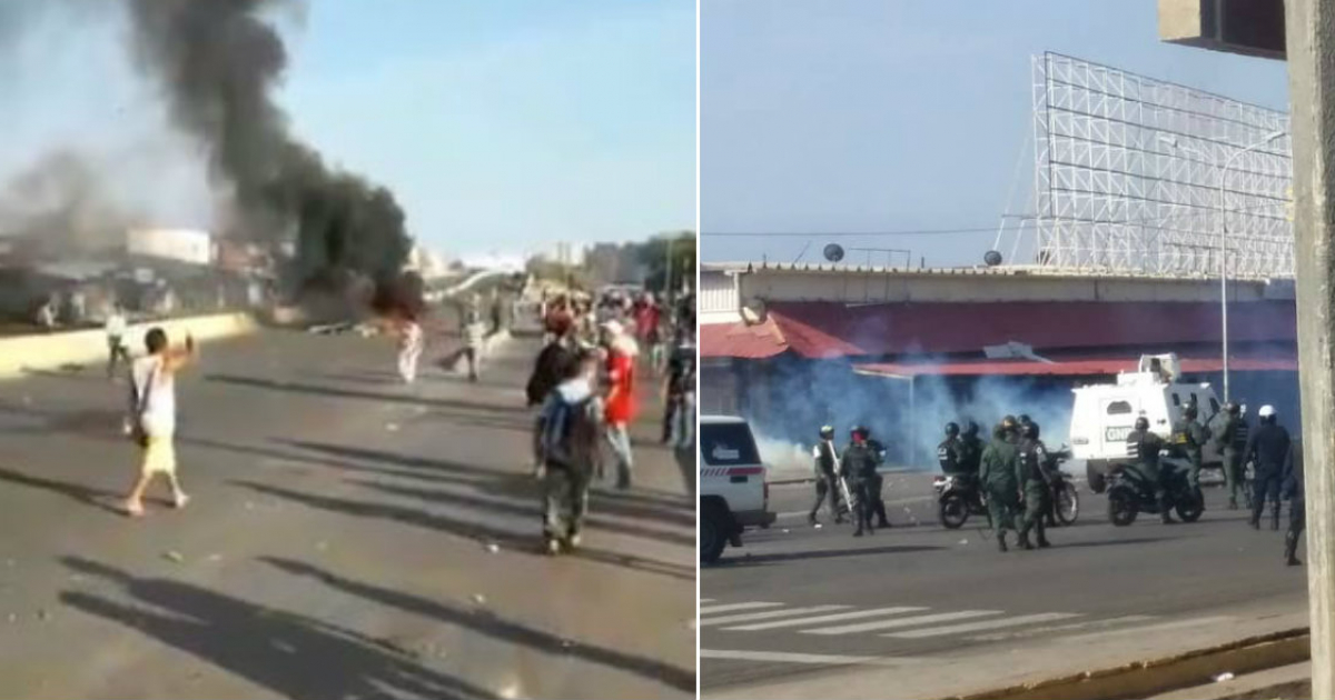 Imágenes de los disturbios en la ciudad de Maracaibo este 9 de enero © Collage Instagram