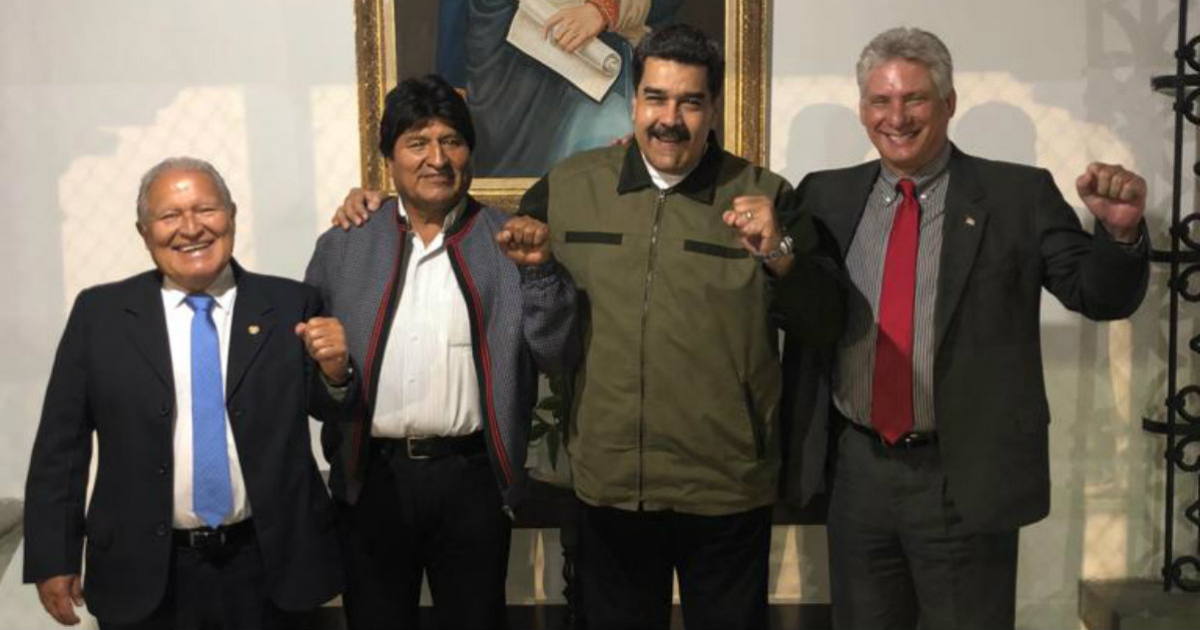 Salvador Sánchez, Evo Morales, Nicolás Maduro y Miguel Díaz-Canel © Twitter/Nicolás Maduro