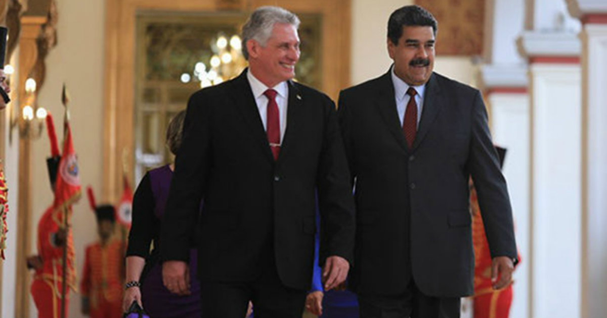 Díaz-Canel y Maduro en Miraflores. © ICRT