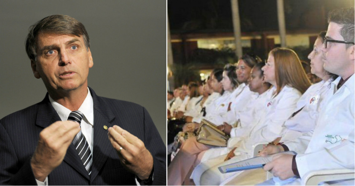 Jair Bolsonaro y médicos cubanos © Granma