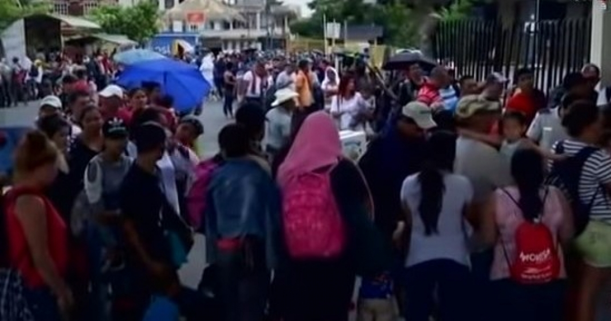 La caravana en Chiapas © Captura de video en Youtube