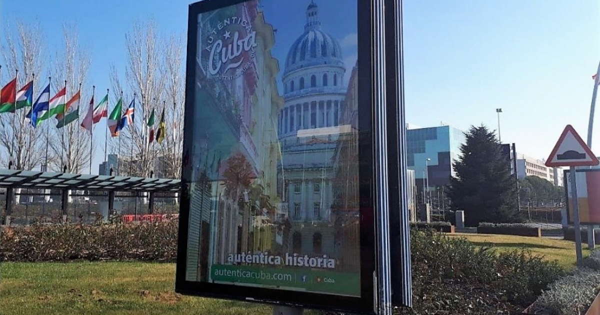 Publicidad cubana en Madrid © Twitter/ Turismo Cuba España