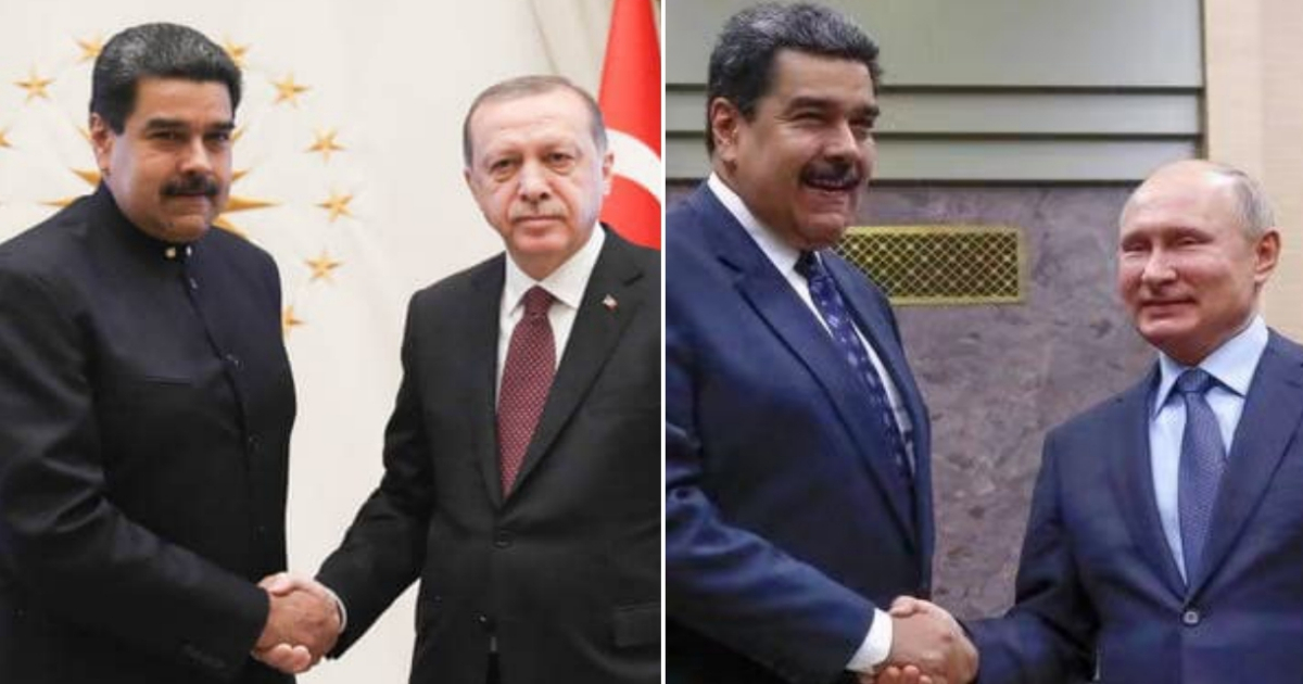Maduro, junto a Erdogán y Putin. © Twitter / Nicolás Maduro