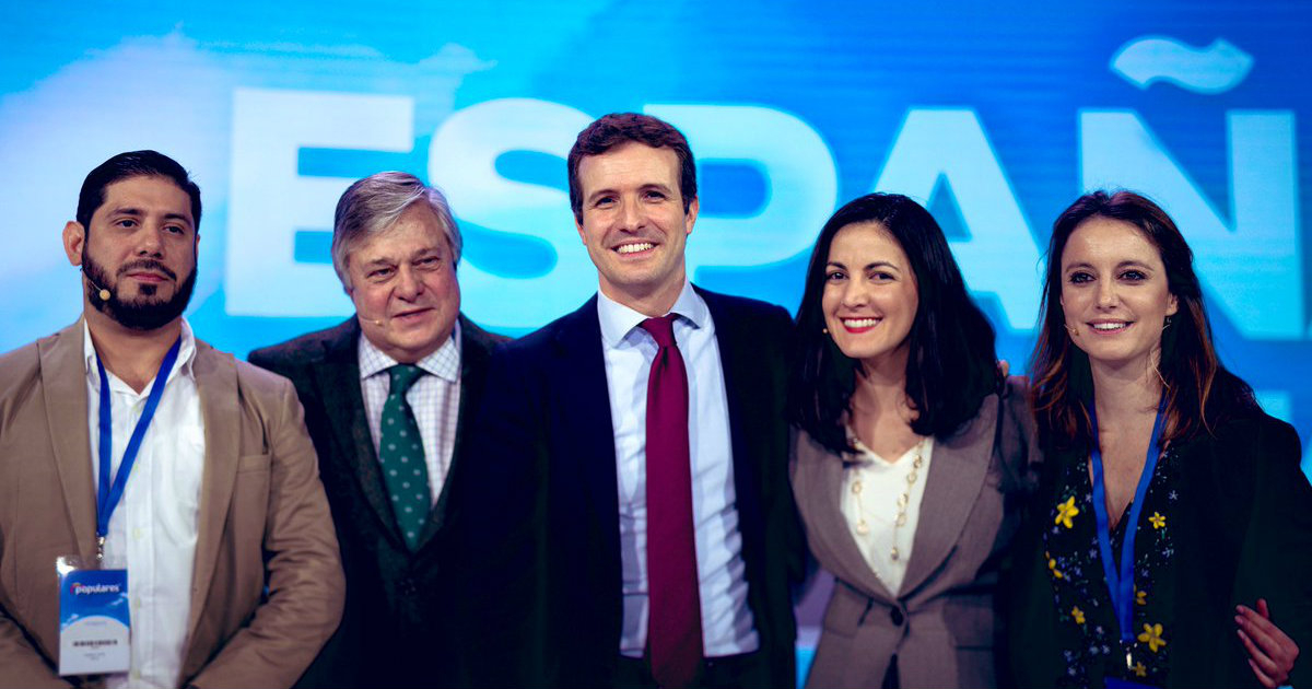 En el centro, Pablo Casado, líder del PP, junto a la cubana Rosa María Payá. © Pablo Casado / Twitter