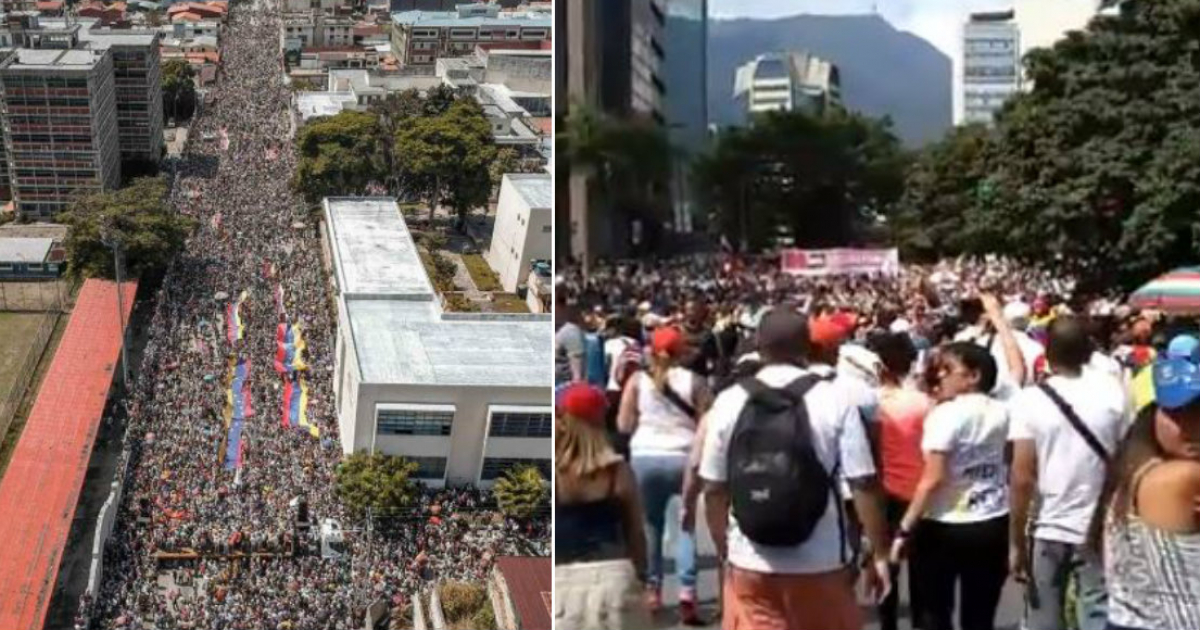 Manifestación contra Nicolás Maduro en Caracas © Twitter @akdleonardo / @nayadarith