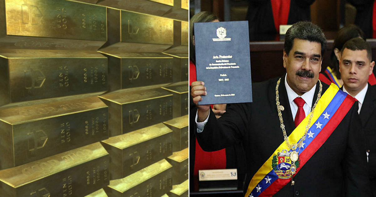 Lingotes de oro y Nicolás Maduro © Public Domains Pictures / Flickr Presidencia El Salvador 