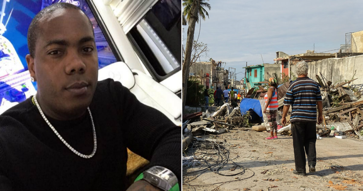 Aroldis Chapman y barrio de Luyanó tras el paso del tornado © Facebook Aroldis Chapman / CiberCuba