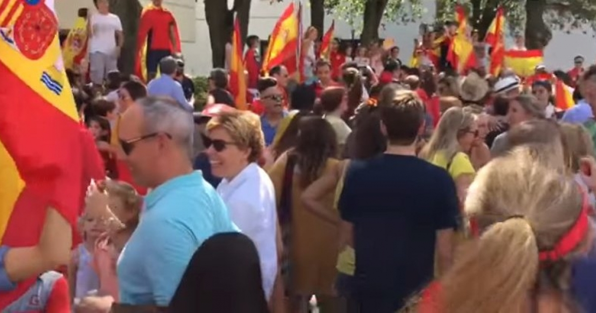 Concentración por la unidad de España celebrada en Miami en 2017 © Captura de video en Youtube
