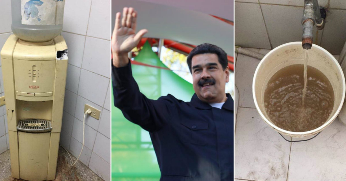 Bebedero y agua usados por médicos cubanos en la Venezuela de Maduro. © CiberCuba / Maduro-Twitter