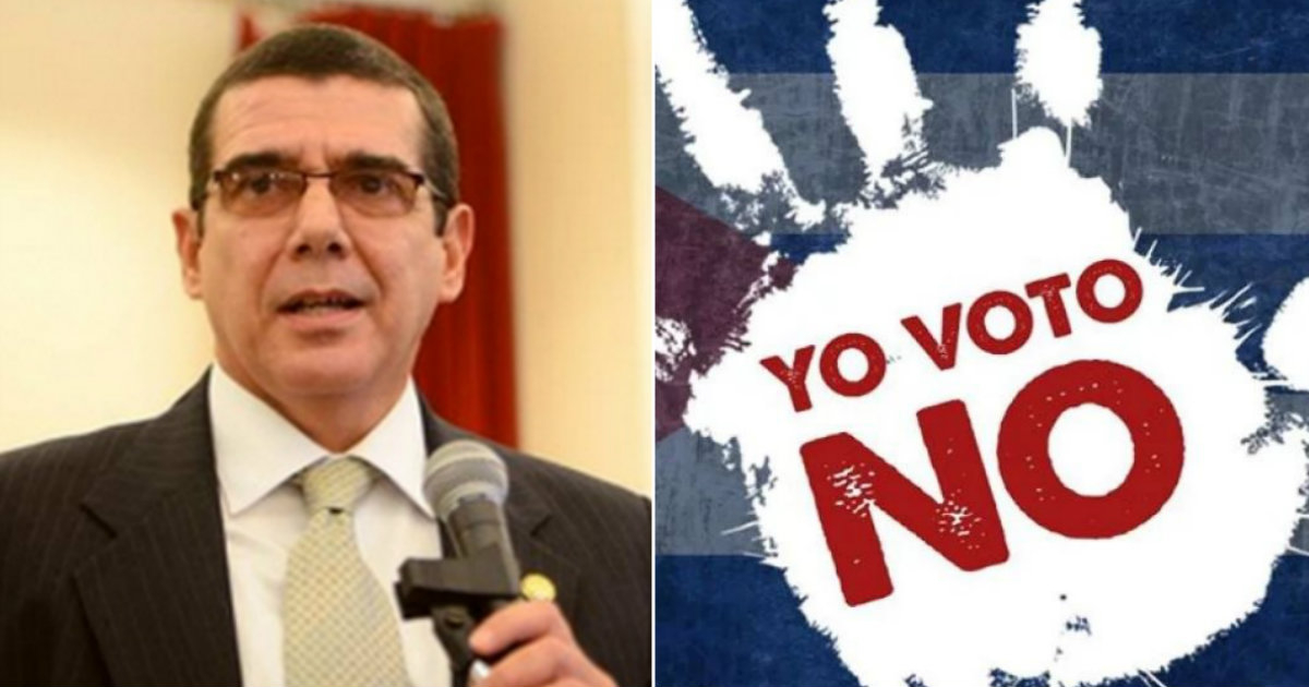 José Ramón Cabañas y campaña "Yo Voto No" © Escambray / CiberCuba