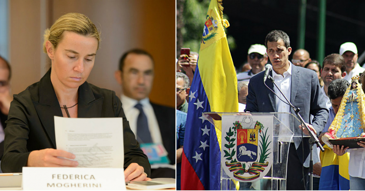 Federica Mogherini y Juan Guaidó © Wikipedia