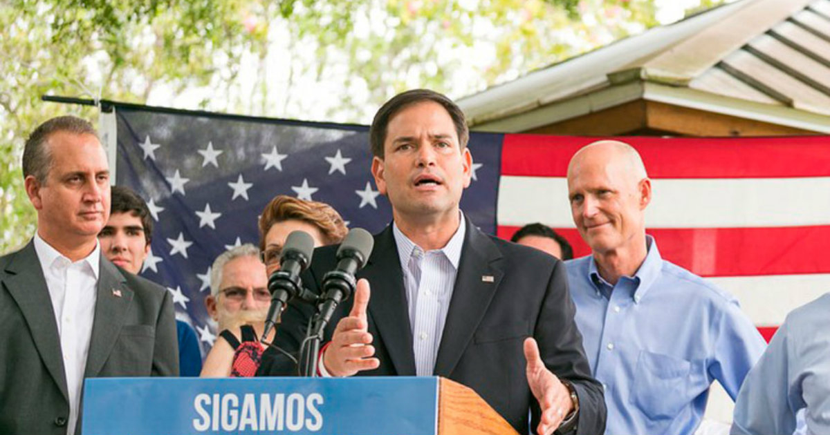 De izquierda a derecha: Mario Díaz-Balart, Marco Rubio y Rick Scott © Twitter/Marco Rubio