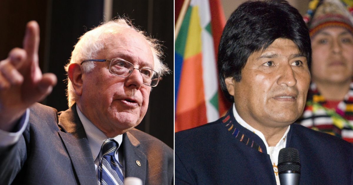 Bernie Sanders y Evo Morales © Flickr / Sebastian Baryli / Brookings Institution