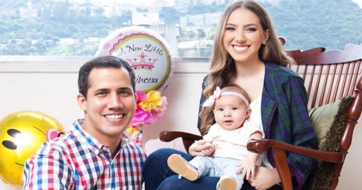 Fabiana Rosales, junto a su esposo Juan Guaidó y su hija. © Instagram / Fabiana Rosales