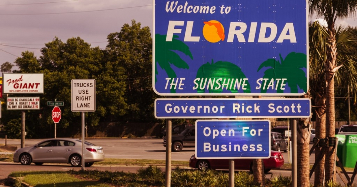 Cartel de bienvenida a Florida. © Flickr / Tony Webster