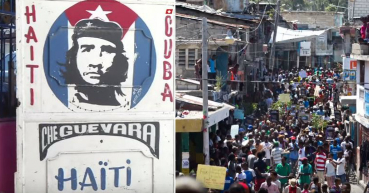 Una imagen del Che en un barrio de Puerto Príncipe (i) y Vista del Mercado de Puerto Príncipe (d) © Collage YouTube/Screenshot-CiberCuba