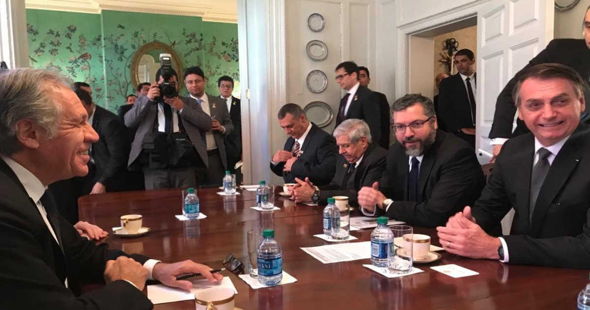 Luis Almagro y Jair Bolsonaro en la reunión en Washington. © Twitter / Luis Almagro