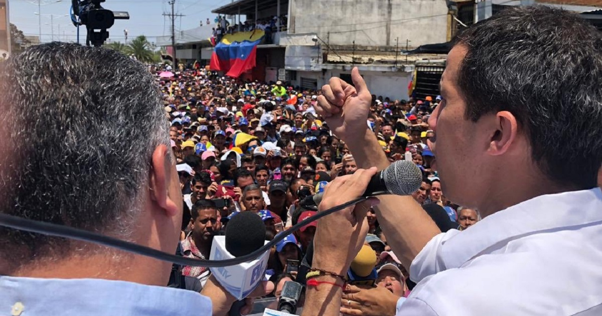 Juan Guaidó en una concentración en Venezuela. © Twitter / Juan Guaidó
