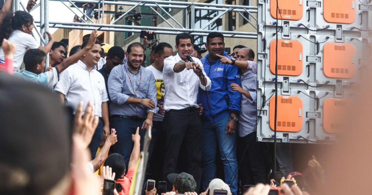 Juan Guaidó, en una concentración en Venezuela. © Twitter / Juan Guaidó