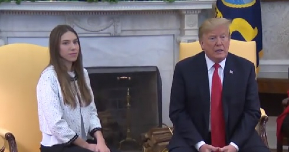 Donald Trump comparece con Fabiana Rosales, esposa de Juan Guaidó © Captura de Youtube / The White House