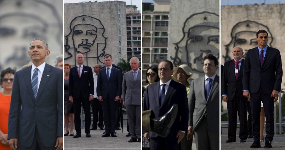 De izquierda a derecha: Barack Obama, Carlos de Gales, François Hollande y Pedro Sánchez en Cuba. © Cubadebate / Twitter / Clarence House