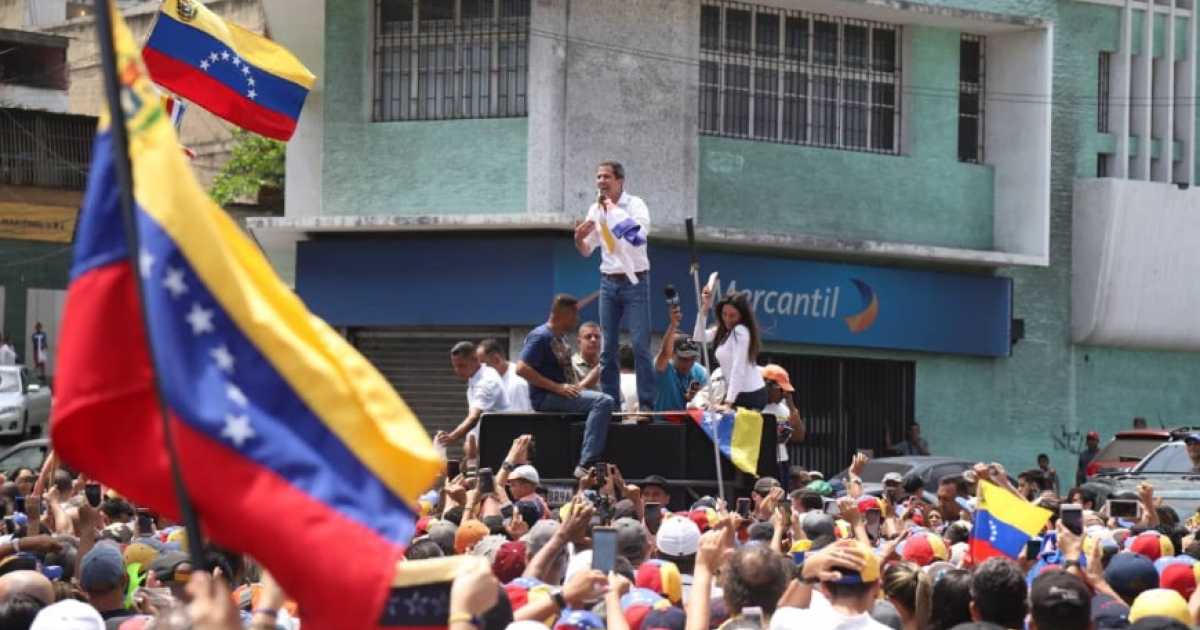 El presidente interino de Venezuela, Juan Guaidó, durante un acto © Twitter / Juan Guaidó