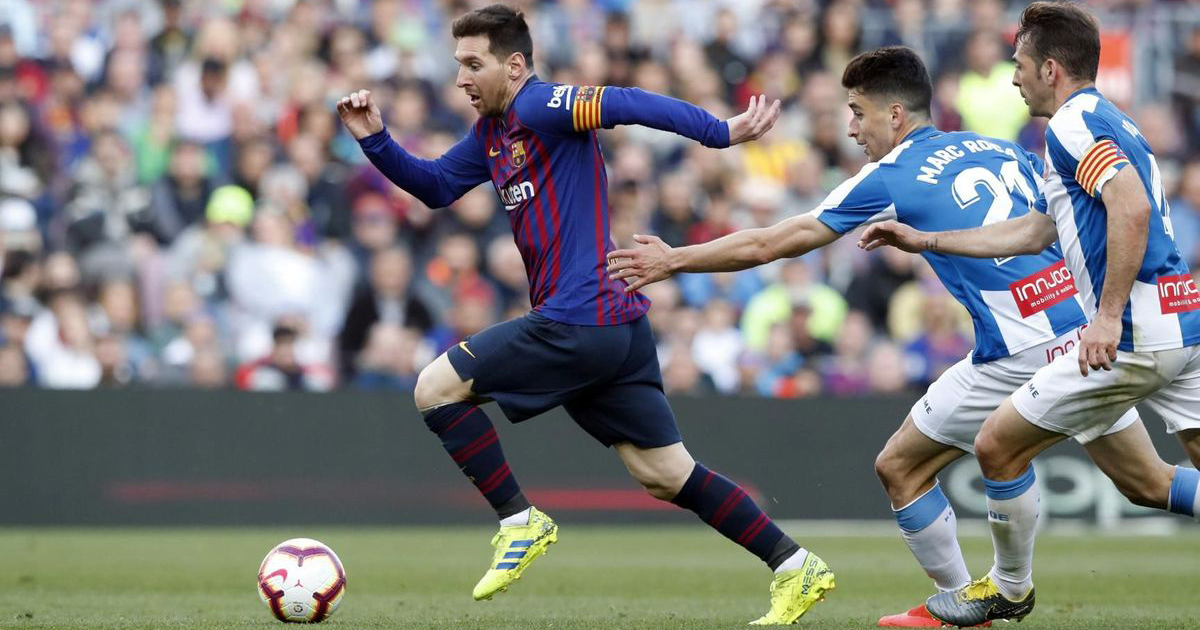 Messi va delante con CR7 y Neymar como escoltas. © FC Barcelona/Twitter.