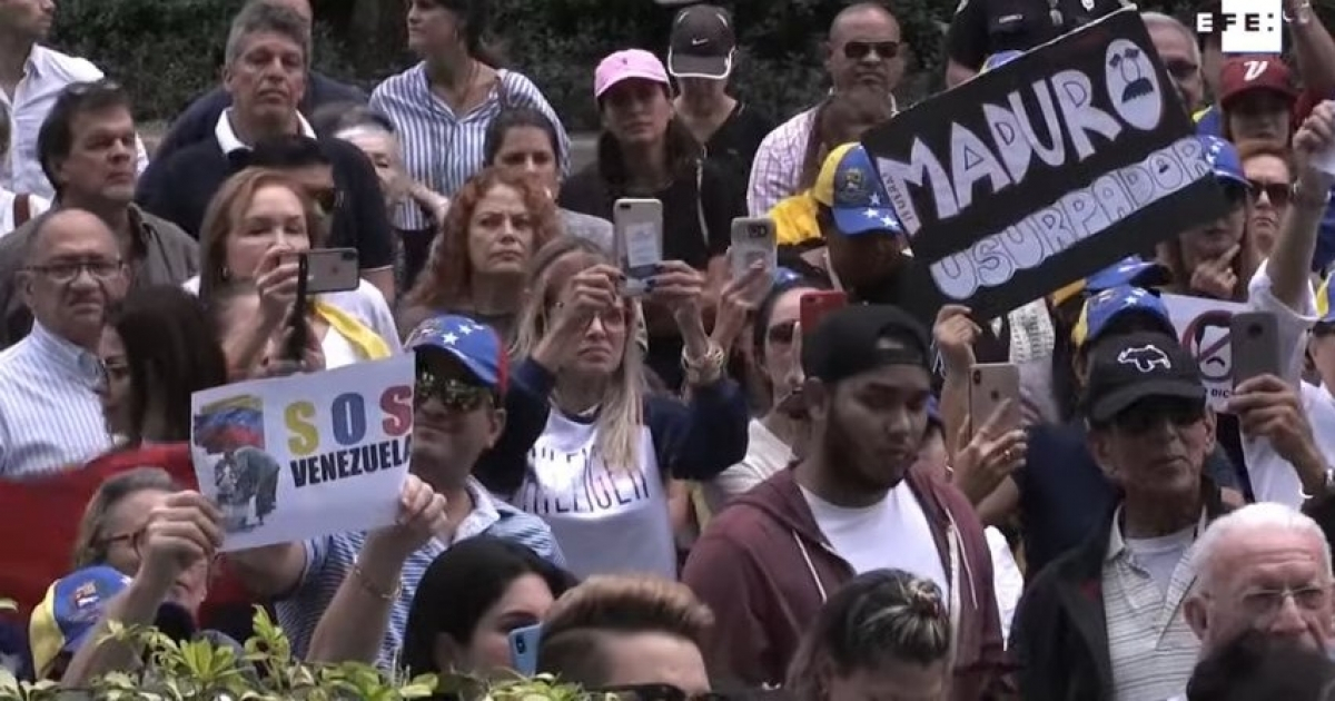 Venezolanos en Miami protestan contra Maduro. © Captura de video en Youtube / EFE